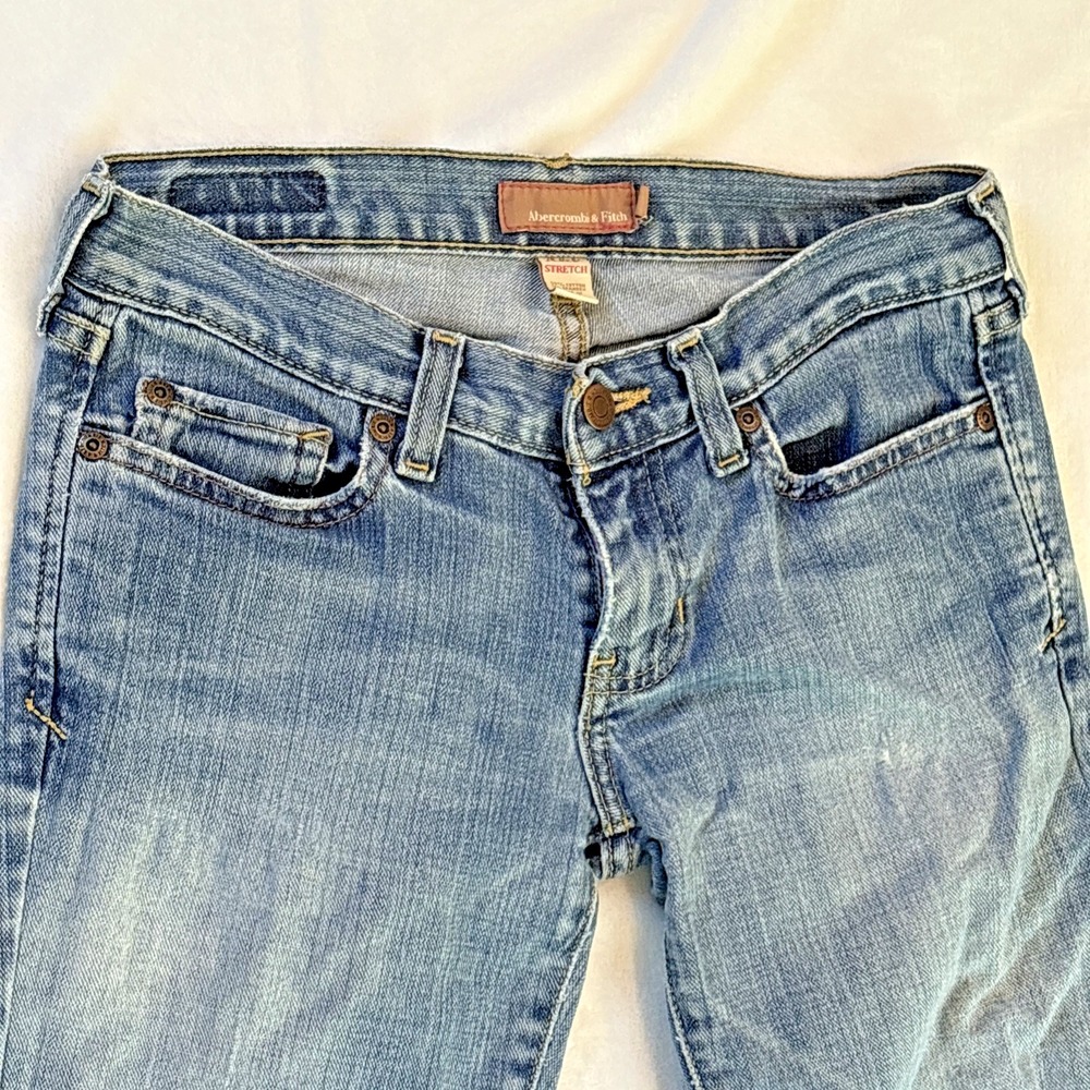 Vintage 5 Pocket Abercrombie Womens Bootcut Jeans Low Rise Size 0L Light Y2K 00s - Picture 2 of 12